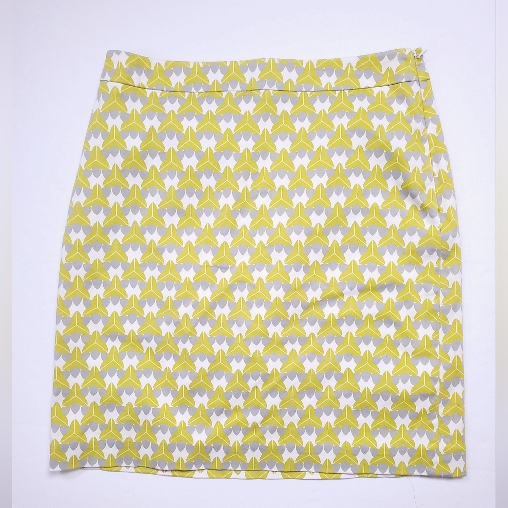 Banana Republic Skirt Chartreuse Green Geometric Milly Collection Pencil Skirt 2